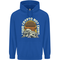 Crypto Not Crypt Funny Cryptocurrency Skulls Mens 80% Cotton Hoodie Royal Blue