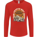 Crypto Not Crypt Funny Cryptocurrency Skulls Mens Long Sleeve T-Shirt Red
