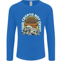 Crypto Not Crypt Funny Cryptocurrency Skulls Mens Long Sleeve T-Shirt Royal Blue