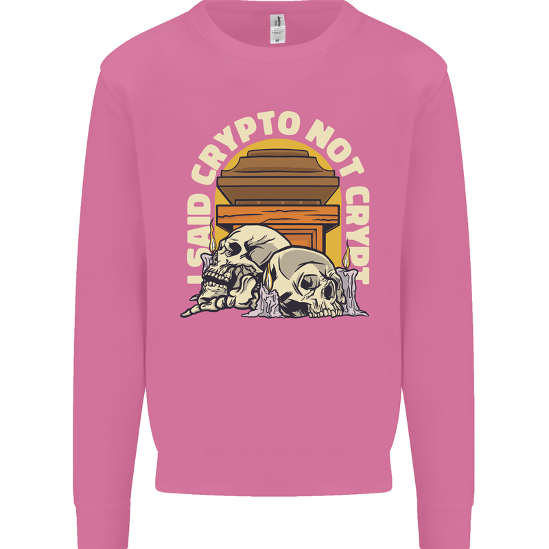 Crypto Not Crypt Funny Cryptocurrency Skulls Mens Sweatshirt Jumper Azalea