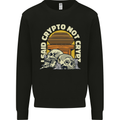 Crypto Not Crypt Funny Cryptocurrency Skulls Mens Sweatshirt Jumper Black