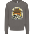 Crypto Not Crypt Funny Cryptocurrency Skulls Mens Sweatshirt Jumper Charcoal