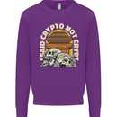 Crypto Not Crypt Funny Cryptocurrency Skulls Mens Sweatshirt Jumper Purple