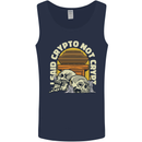 Crypto Not Crypt Funny Cryptocurrency Skulls Mens Vest Tank Top Navy Blue