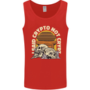 Crypto Not Crypt Funny Cryptocurrency Skulls Mens Vest Tank Top Red
