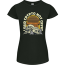 Crypto Not Crypt Funny Cryptocurrency Skulls Womens Petite Cut T-Shirt Black