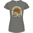 Crypto Not Crypt Funny Cryptocurrency Skulls Womens Petite Cut T-Shirt Charcoal