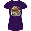 Crypto Not Crypt Funny Cryptocurrency Skulls Womens Petite Cut T-Shirt Purple