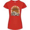 Crypto Not Crypt Funny Cryptocurrency Skulls Womens Petite Cut T-Shirt Red
