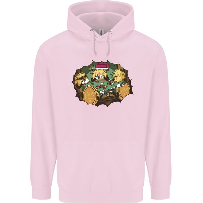 Crypto Poker Cryptocurrency Mens 80% Cotton Hoodie Light Pink