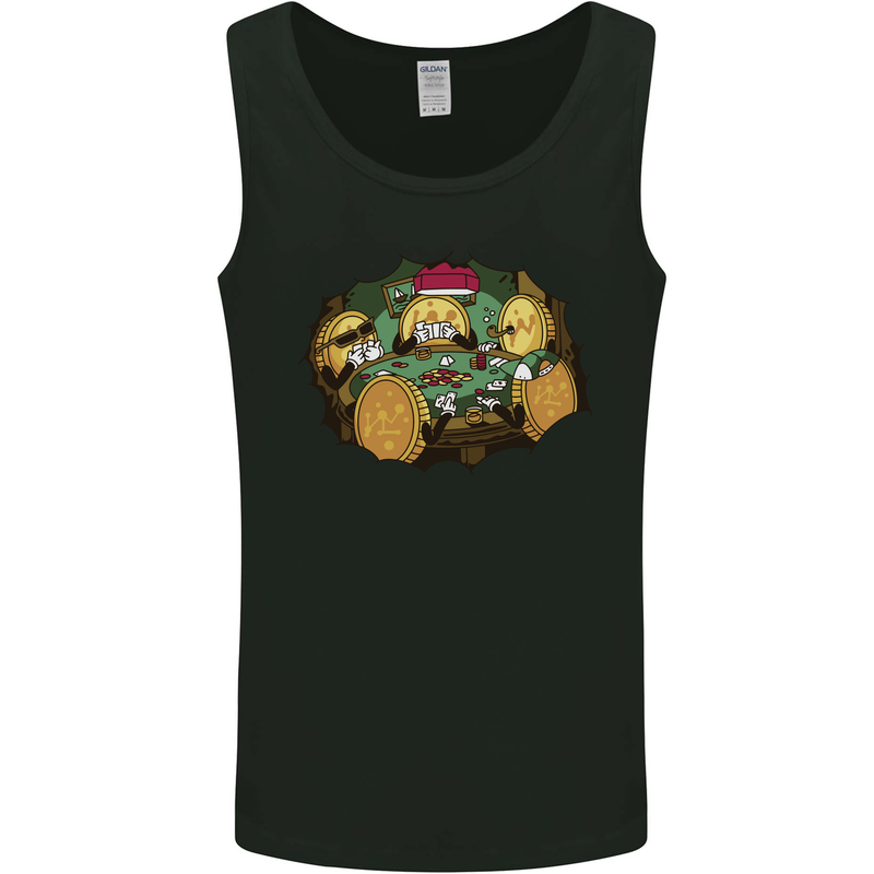 Crypto Poker Cryptocurrency Mens Vest Tank Top Black