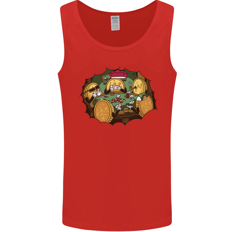 Crypto Poker Cryptocurrency Mens Vest Tank Top Red