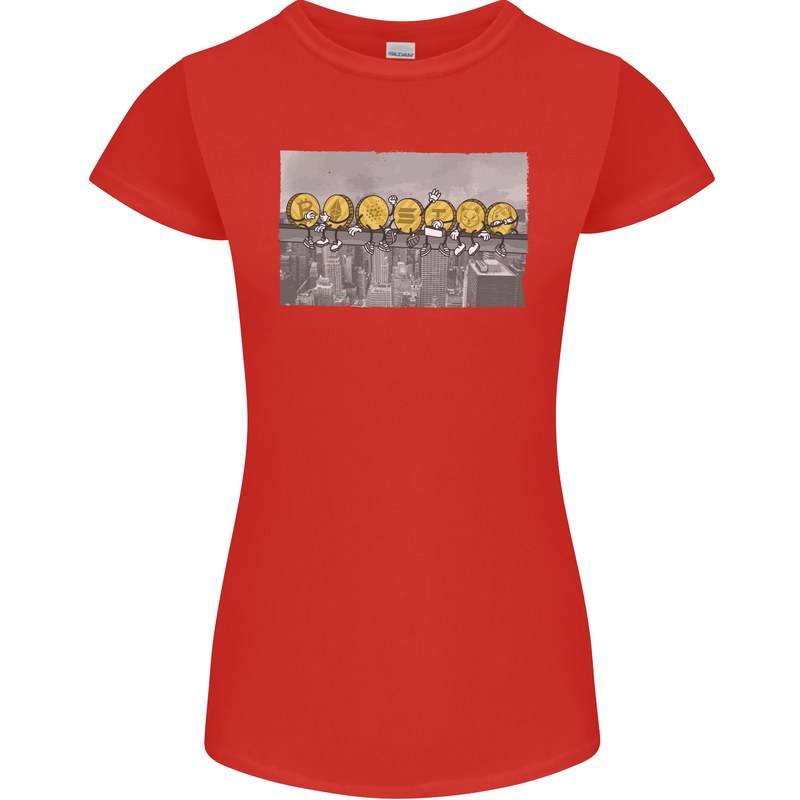 Crypto Workers Funny New York Parody Bitcoin Womens Petite Cut T-Shirt