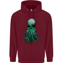 Cthulhu Green Kraken Octopus Skull Childrens Kids Hoodie Maroon