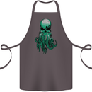 Cthulhu Green Kraken Octopus Skull Cotton Apron 100% Organic Dark Grey