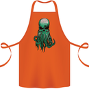 Cthulhu Green Kraken Octopus Skull Cotton Apron 100% Organic Orange