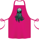 Cthulhu Green Kraken Octopus Skull Cotton Apron 100% Organic Pink
