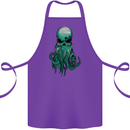 Cthulhu Green Kraken Octopus Skull Cotton Apron 100% Organic Purple