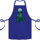 Cthulhu Green Kraken Octopus Skull Cotton Apron 100% Organic Royal Blue