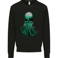 Cthulhu Green Kraken Octopus Skull Kids Sweatshirt Jumper Black