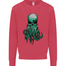 Cthulhu Green Kraken Octopus Skull Kids Sweatshirt Jumper Heliconia