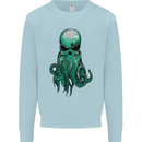 Cthulhu Green Kraken Octopus Skull Kids Sweatshirt Jumper Light Blue
