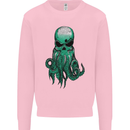 Cthulhu Green Kraken Octopus Skull Kids Sweatshirt Jumper Light Pink