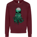 Cthulhu Green Kraken Octopus Skull Kids Sweatshirt Jumper Maroon