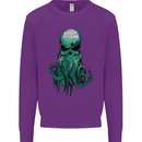 Cthulhu Green Kraken Octopus Skull Kids Sweatshirt Jumper Purple