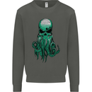 Cthulhu Green Kraken Octopus Skull Kids Sweatshirt Jumper Storm Grey