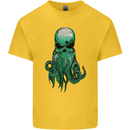 Cthulhu Green Kraken Octopus Skull Kids T-Shirt Childrens Yellow