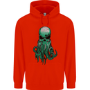Cthulhu Green Kraken Octopus Skull Mens 80% Cotton Hoodie Bright Red