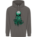 Cthulhu Green Kraken Octopus Skull Mens 80% Cotton Hoodie Charcoal