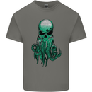Cthulhu Green Kraken Octopus Skull Mens Cotton T-Shirt Tee Top Charcoal