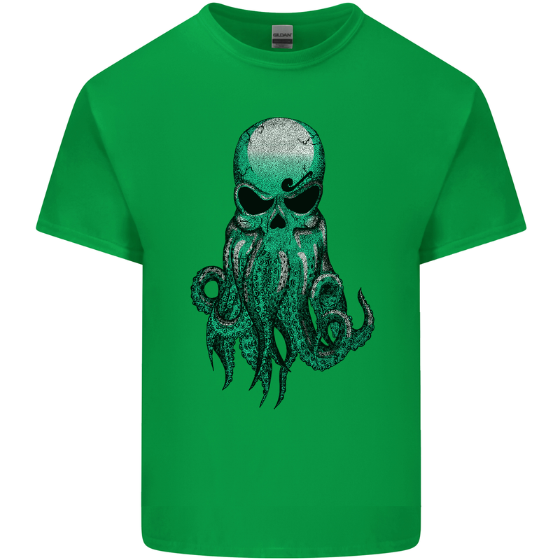 Cthulhu Green Kraken Octopus Skull Mens Cotton T-Shirt Tee Top Irish Green