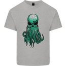 Cthulhu Green Kraken Octopus Skull Mens Cotton T-Shirt Tee Top Sports Grey