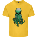 Cthulhu Green Kraken Octopus Skull Mens Cotton T-Shirt Tee Top Yellow