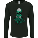 Cthulhu Green Kraken Octopus Skull Mens Long Sleeve T-Shirt Black