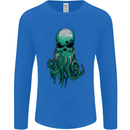 Cthulhu Green Kraken Octopus Skull Mens Long Sleeve T-Shirt Royal Blue