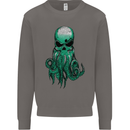 Cthulhu Green Kraken Octopus Skull Mens Sweatshirt Jumper Charcoal