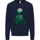 Cthulhu Green Kraken Octopus Skull Mens Sweatshirt Jumper Navy Blue