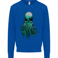 Cthulhu Green Kraken Octopus Skull Mens Sweatshirt Jumper Royal Blue