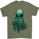 Cthulhu Green Kraken Octopus Skull Mens T-Shirt 100% Cotton Military Green
