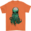 Cthulhu Green Kraken Octopus Skull Mens T-Shirt 100% Cotton Orange