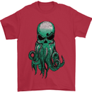 Cthulhu Green Kraken Octopus Skull Mens T-Shirt 100% Cotton Red