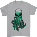 Cthulhu Green Kraken Octopus Skull Mens T-Shirt 100% Cotton Sports Grey