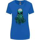 Cthulhu Green Kraken Octopus Skull Womens Wider Cut T-Shirt Royal Blue