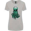 Cthulhu Green Kraken Octopus Skull Womens Wider Cut T-Shirt Sports Grey