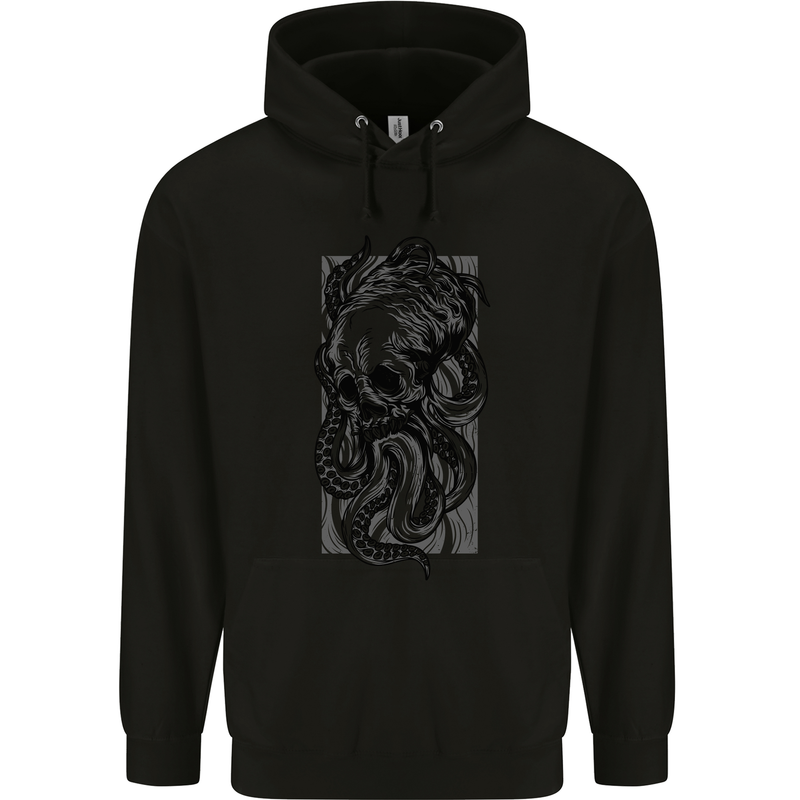 Cthulhu Octopus Kraken Octoskull Mens 80% Cotton Hoodie Black