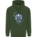 Cthulhu Wander Kraken Octopus Ocean Mens 80% Cotton Hoodie Forest Green